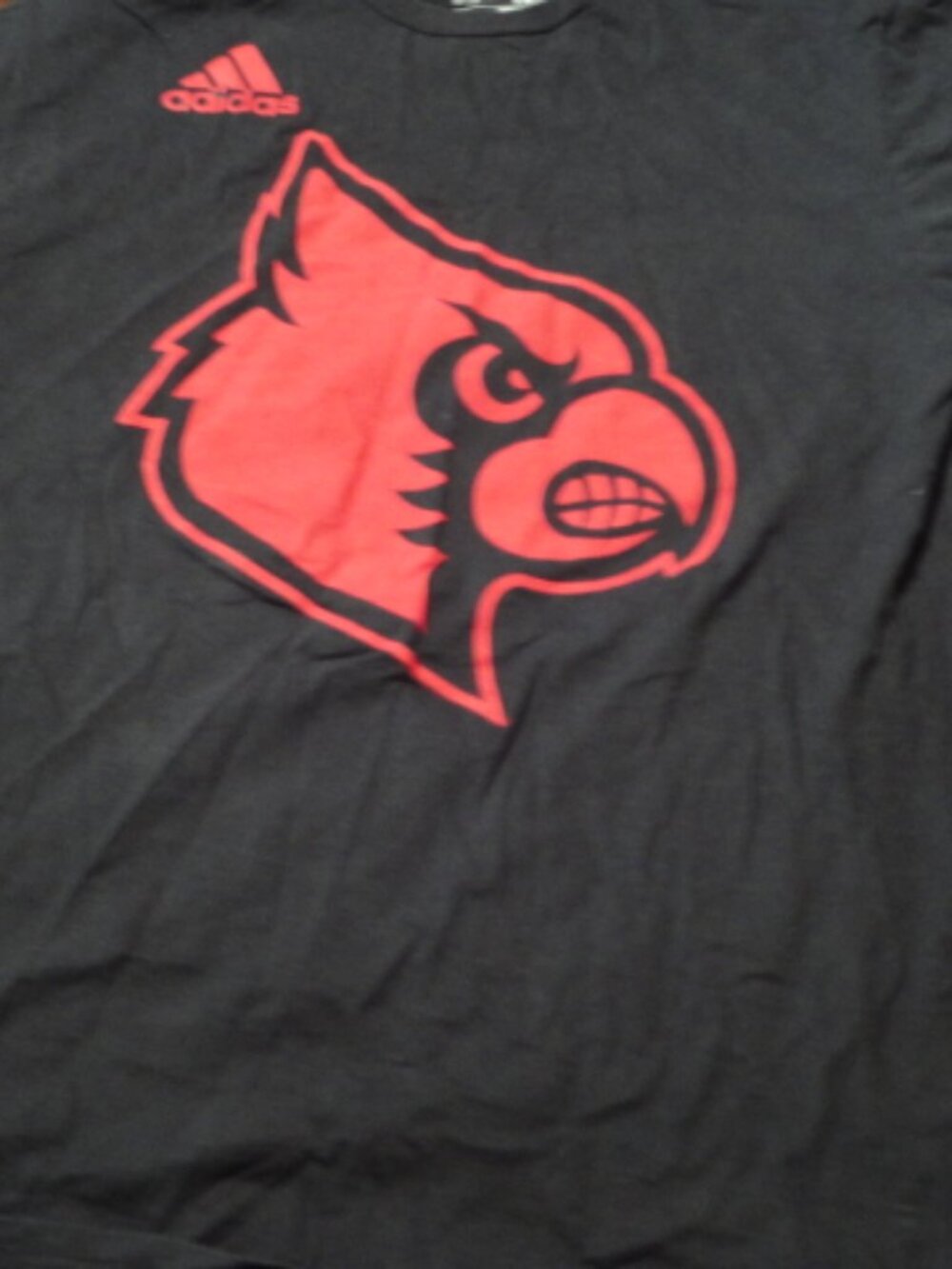 Black Red XL Adidas Louisville Cardinal T-shirt